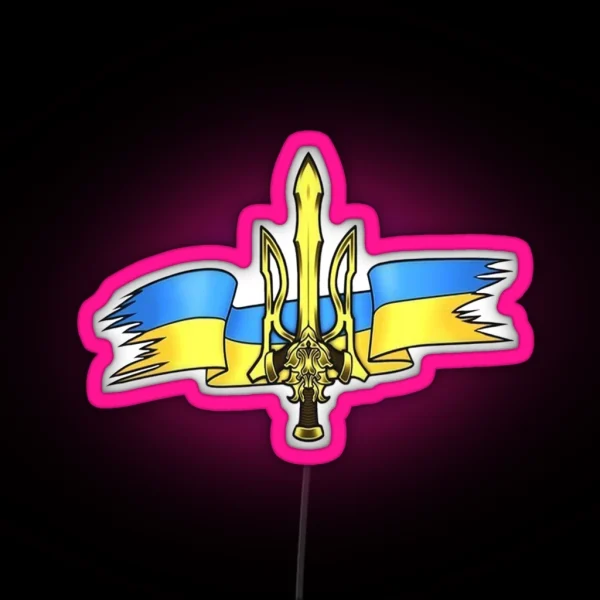 Ukrainian Trident And Flag RGB Neon Sign