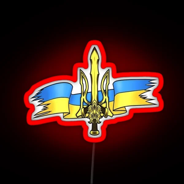 Ukrainian Trident And Flag RGB Neon Sign