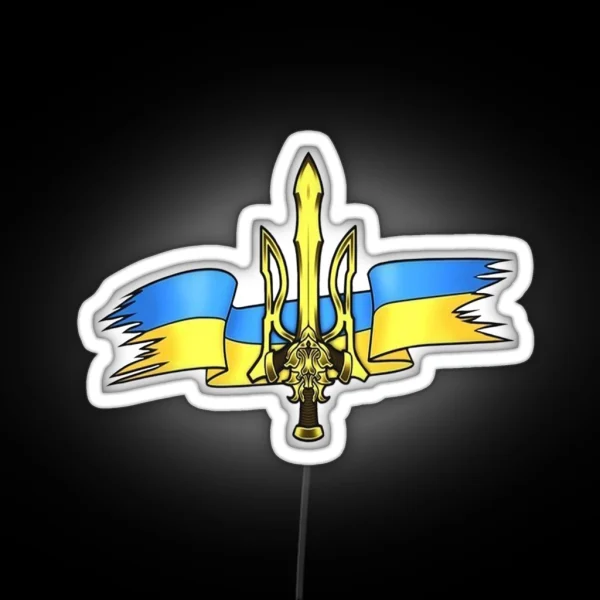 Ukrainian Trident And Flag RGB Neon Sign