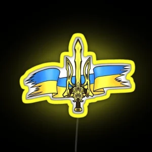 Ukrainian Trident And Flag RGB Neon Sign