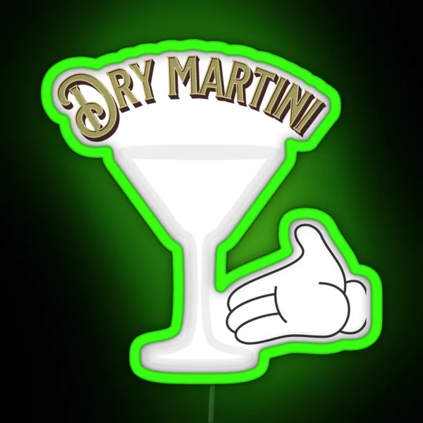 Ultimate Dry Martini Empty Glass Humor RGB Neon Sign