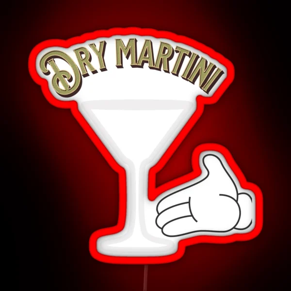 Ultimate Dry Martini Empty Glass Humor RGB Neon Sign