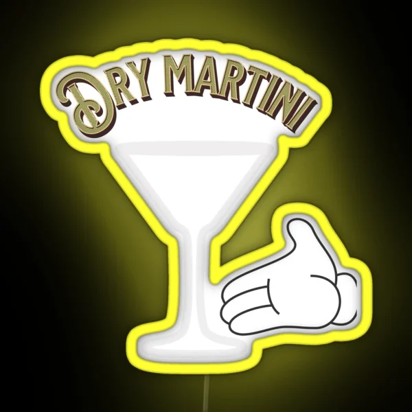 Ultimate Dry Martini Empty Glass Humor RGB Neon Sign