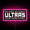 Anti-Football Rebellion Statement in Bold Neon RGB Color Display