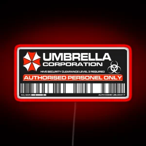 UMBRELLA CORP AUTHORIZATION ACCESS Led RGB Neon Sign