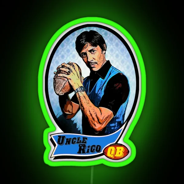Uncle Rico Football Card RGB Neon Sign