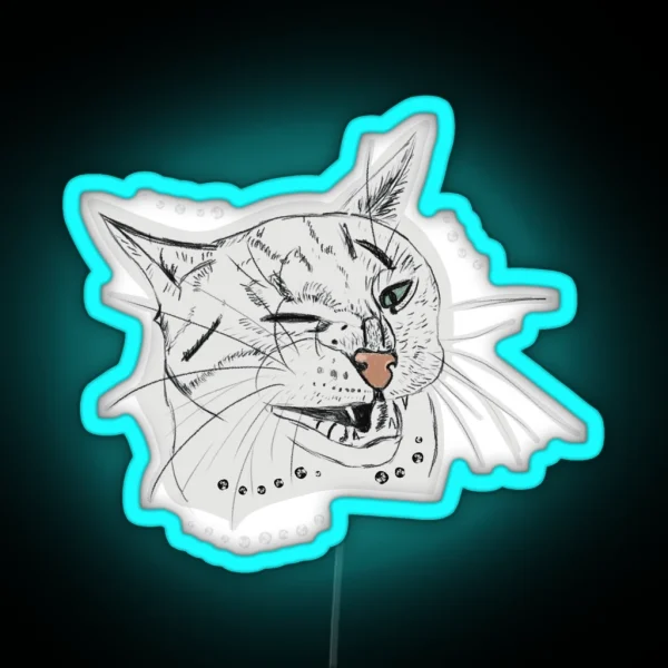 Unhappy Cat RGB Neon Sign