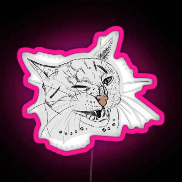 Unhappy Cat RGB Neon Sign