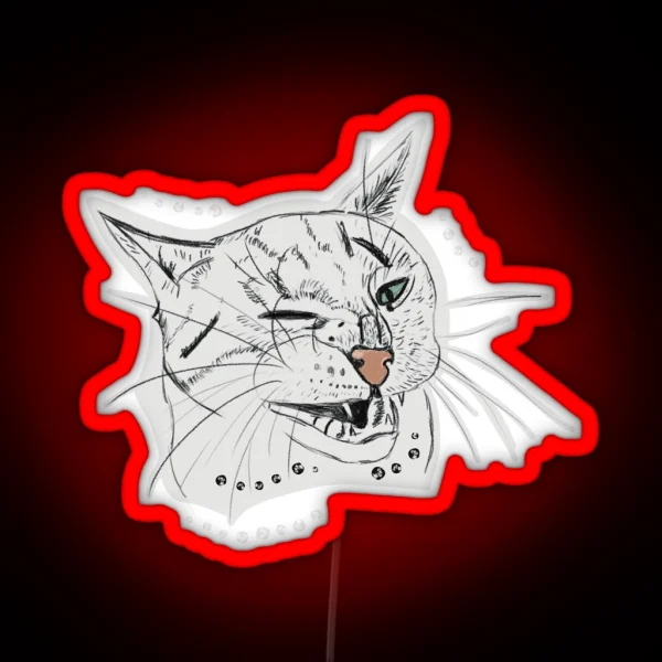 Unhappy Cat RGB Neon Sign