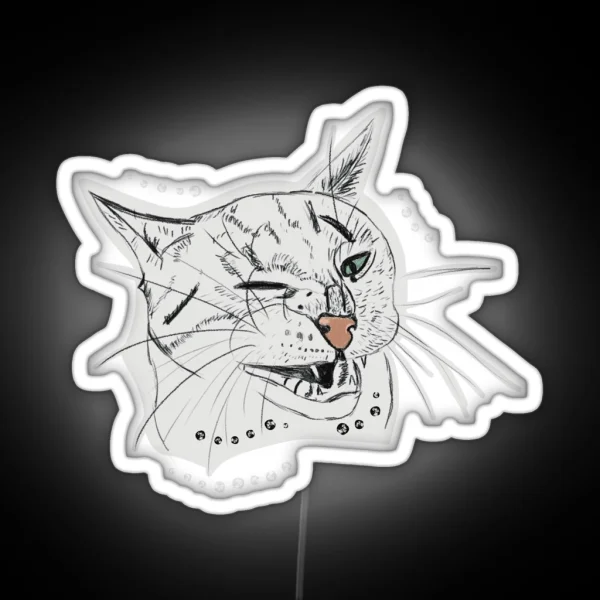 Unhappy Cat RGB Neon Sign