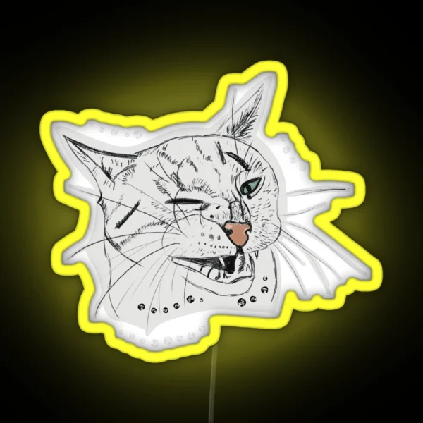 Unhappy Cat RGB Neon Sign