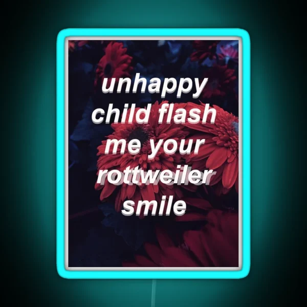 Unhappy Child RGB Neon Sign