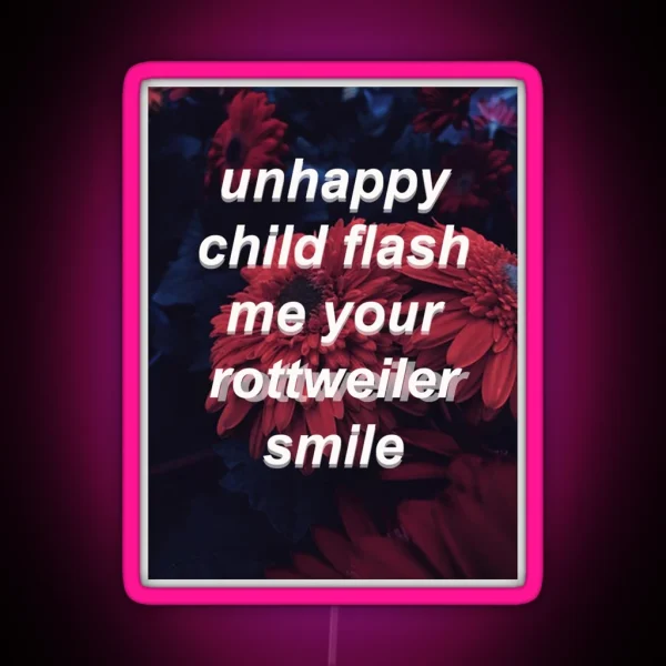 Unhappy Child RGB Neon Sign