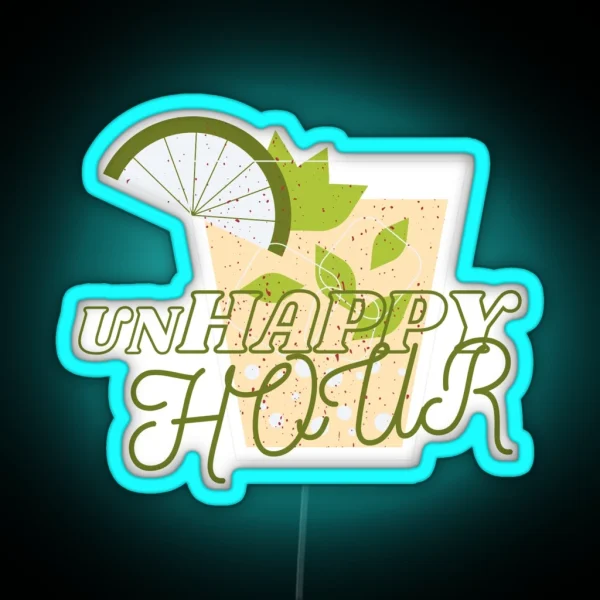 Unhappy HOUR RGB Neon Sign