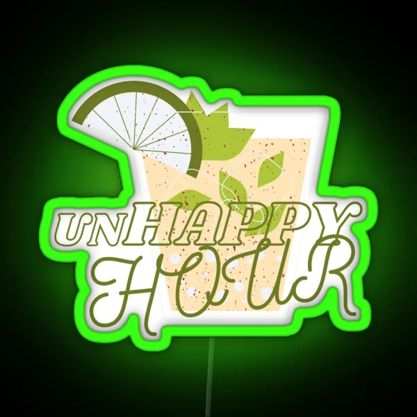 Unhappy HOUR RGB Neon Sign