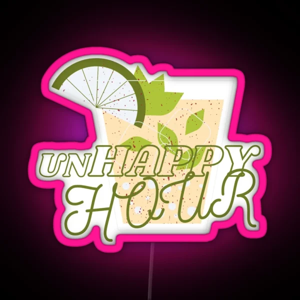 Unhappy HOUR RGB Neon Sign
