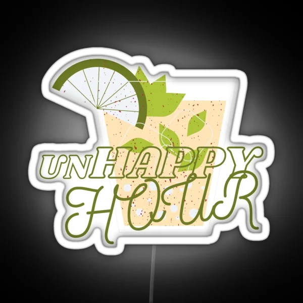 Unhappy HOUR RGB Neon Sign