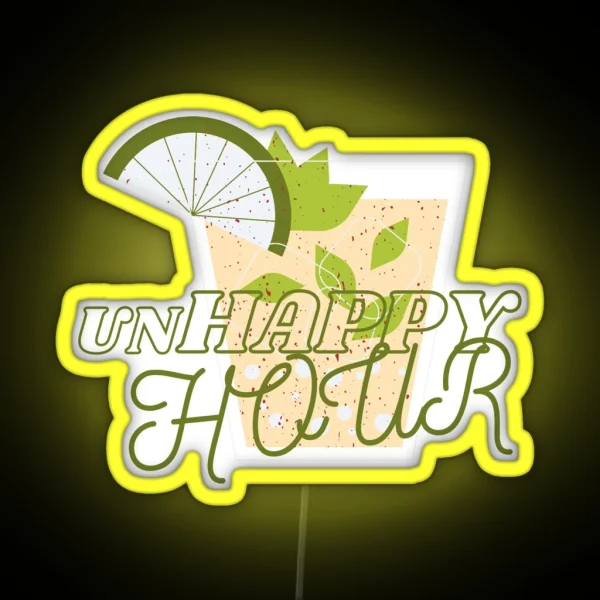 Unhappy HOUR RGB Neon Sign