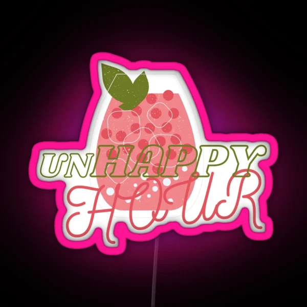 Unhappy HOUR RGB Neon Sign