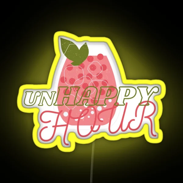 Unhappy HOUR RGB Neon Sign