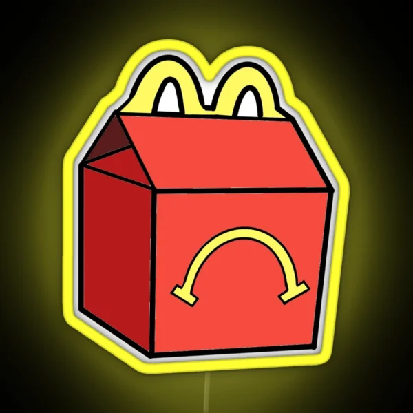 Unhappy Meal Box RGB Neon Sign