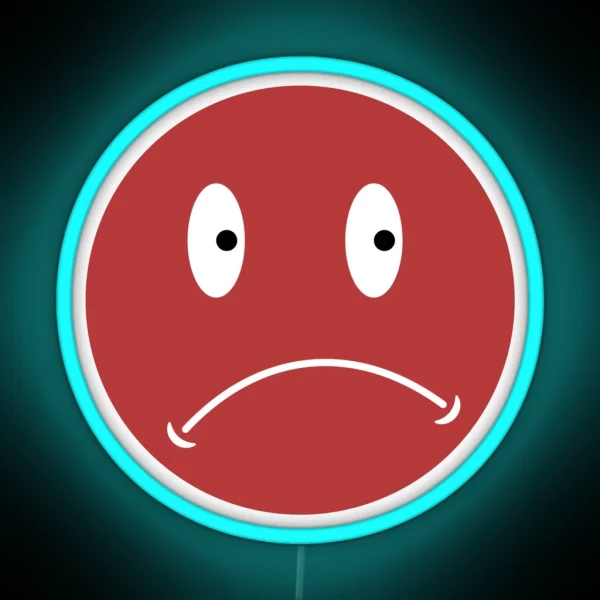 Unhappy Smiley Red RGB Neon Sign
