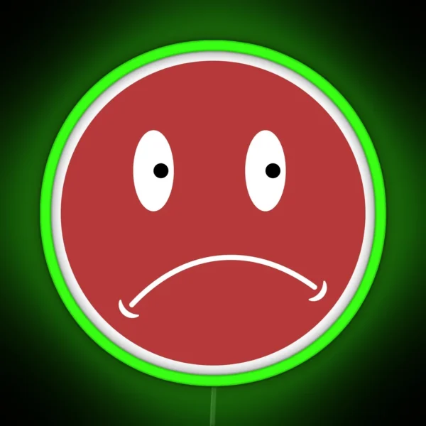 Unhappy Smiley Red RGB Neon Sign