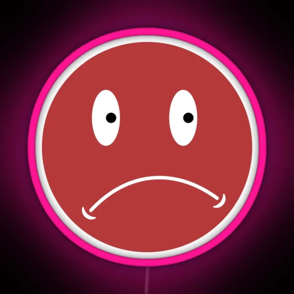 Unhappy Smiley Red RGB Neon Sign