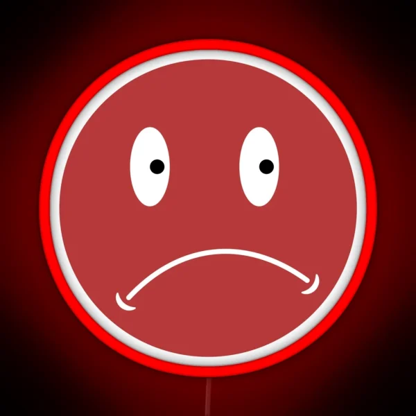Unhappy Smiley Red RGB Neon Sign