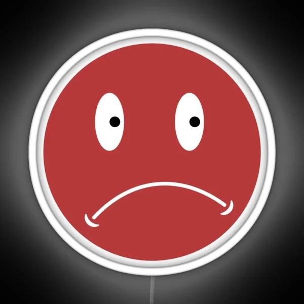 Unhappy Smiley Red RGB Neon Sign