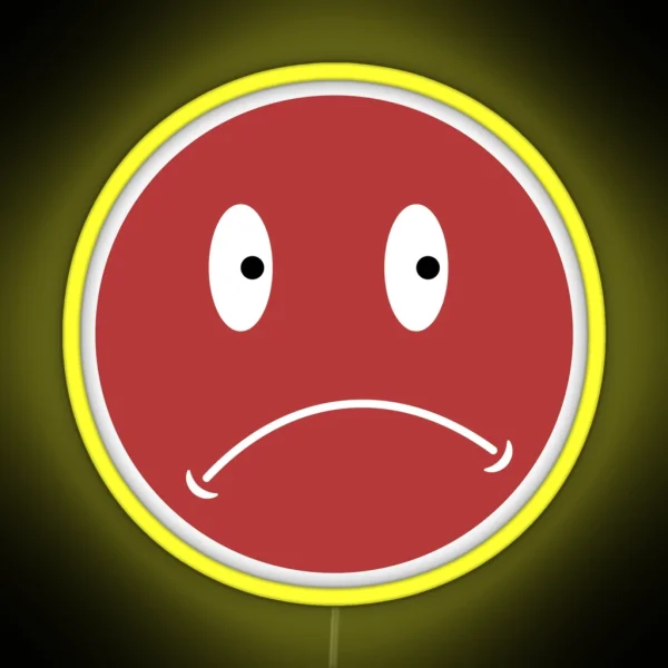 Unhappy Smiley Red RGB Neon Sign