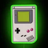 Colorful retro gaming neon sign with vibrant unicorn graphics style