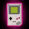 Vintage Retro Pixel Art Neon Sign with Rainbow Colorful Illumination