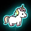 Vibrant Unicorn LED neon wall decoration with RGB color shifting lights