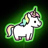 Magical Unicorn Neon Sign with Color-Changing RGB Illumination Effect
