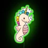 Whimsical ocean-inspired unicorn seahorse neon light decoration for kids bedrooms