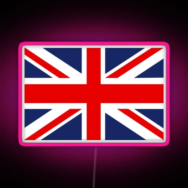Union Jack Flag Of The United Kingdom RGB Neon Sign