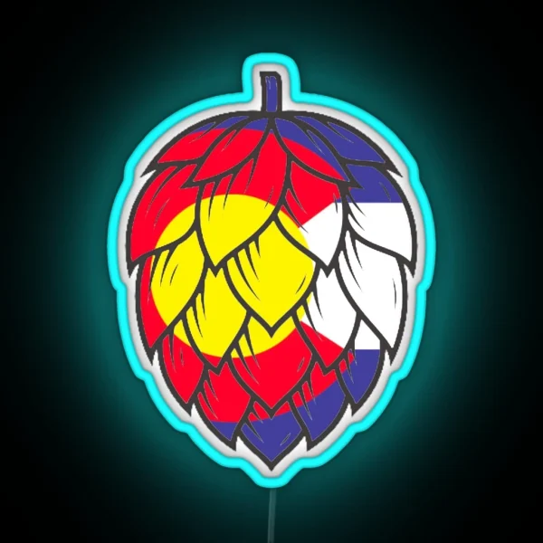United States Of Hops Colorado Craft Beer RGB Neon Sign
