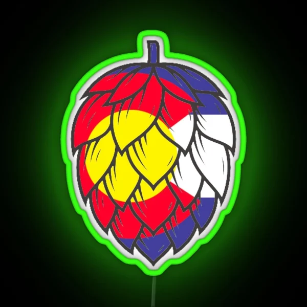 United States Of Hops Colorado Craft Beer RGB Neon Sign