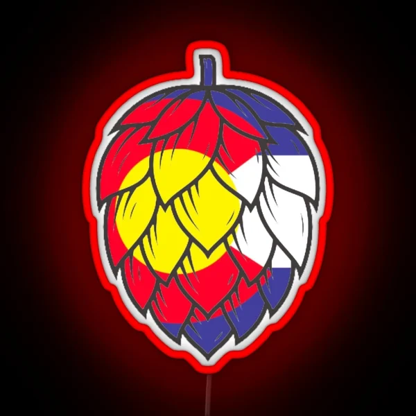 United States Of Hops Colorado Craft Beer RGB Neon Sign