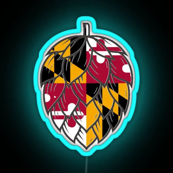 United States Of Hops Maryland Craft Beer RGB Neon Sign