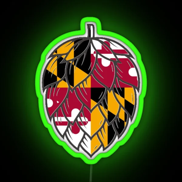 United States Of Hops Maryland Craft Beer RGB Neon Sign