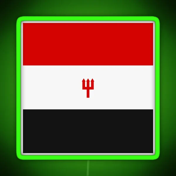 United Trident Red White And Black RGB Neon Sign