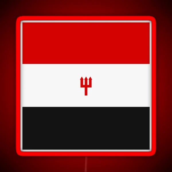 United Trident Red White And Black RGB Neon Sign