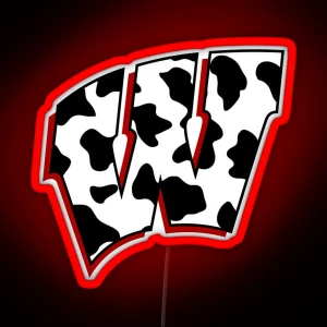 University Of Wisconsin Cow Print RGB Neon Sign