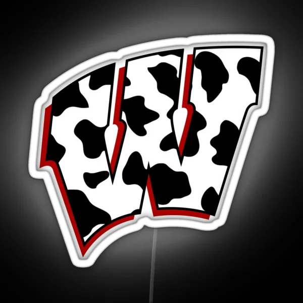 University Of Wisconsin Cow Print RGB Neon Sign