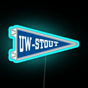 University Of Wisconsin Stout Flag Pennant RGB Neon Sign