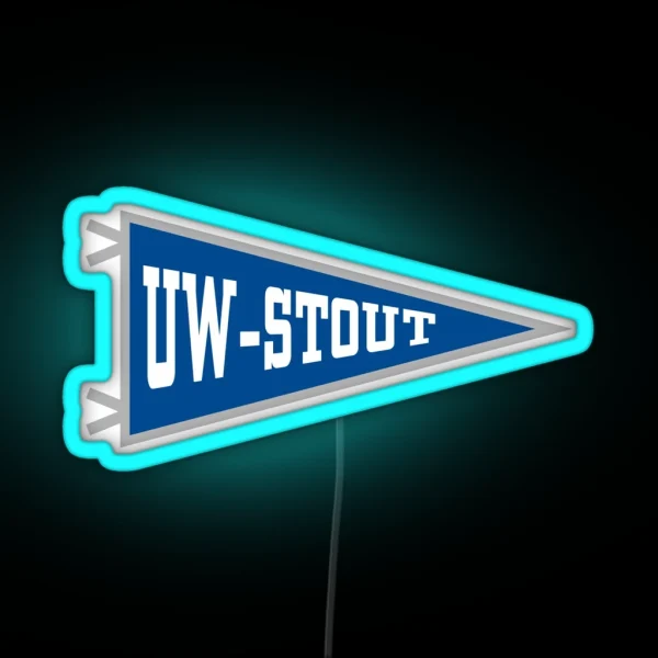 University Of Wisconsin Stout Flag Pennant RGB Neon Sign