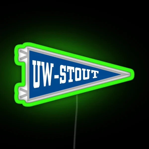 University Of Wisconsin Stout Flag Pennant RGB Neon Sign