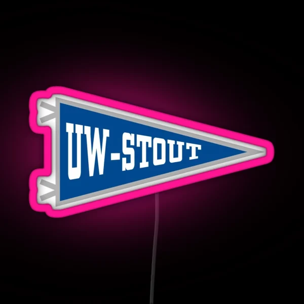 University Of Wisconsin Stout Flag Pennant RGB Neon Sign